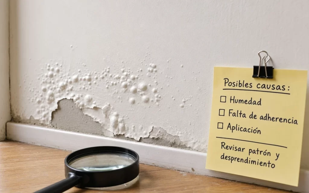 Burbujas en la pintura de la pared: cómo encontrar la causa