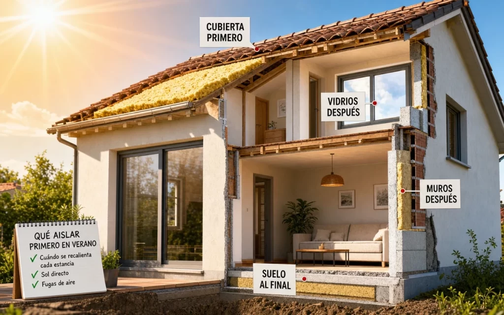 Casa demasiado caliente en verano: qué zonas conviene aislar primero