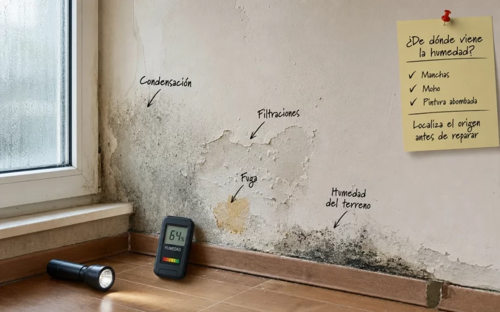 Por qué aparece humedad en una pared y cómo localizar su origen