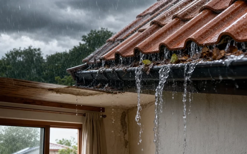 Tejado que solo gotea con lluvia fuerte: qué puntos conviene revisar